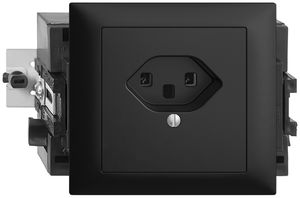 EB-Steckdose EDIZIOdue T23 16A schwarz, 53mm, Schraubklemme