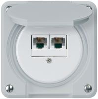 UP-Anschlussdose robusto IP55 grau 2×RJ45/u parallel für Kombination