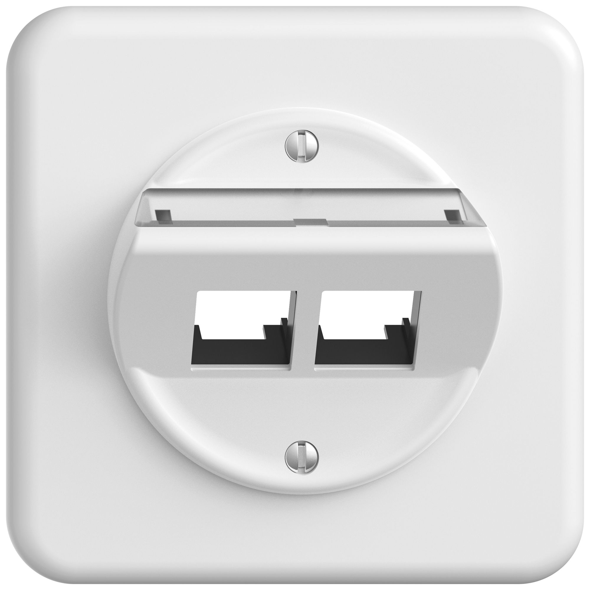 UP-Montageset STANDARDdue EASYNET S-One SNAPFIX® schräg für 2×RJ45 ws