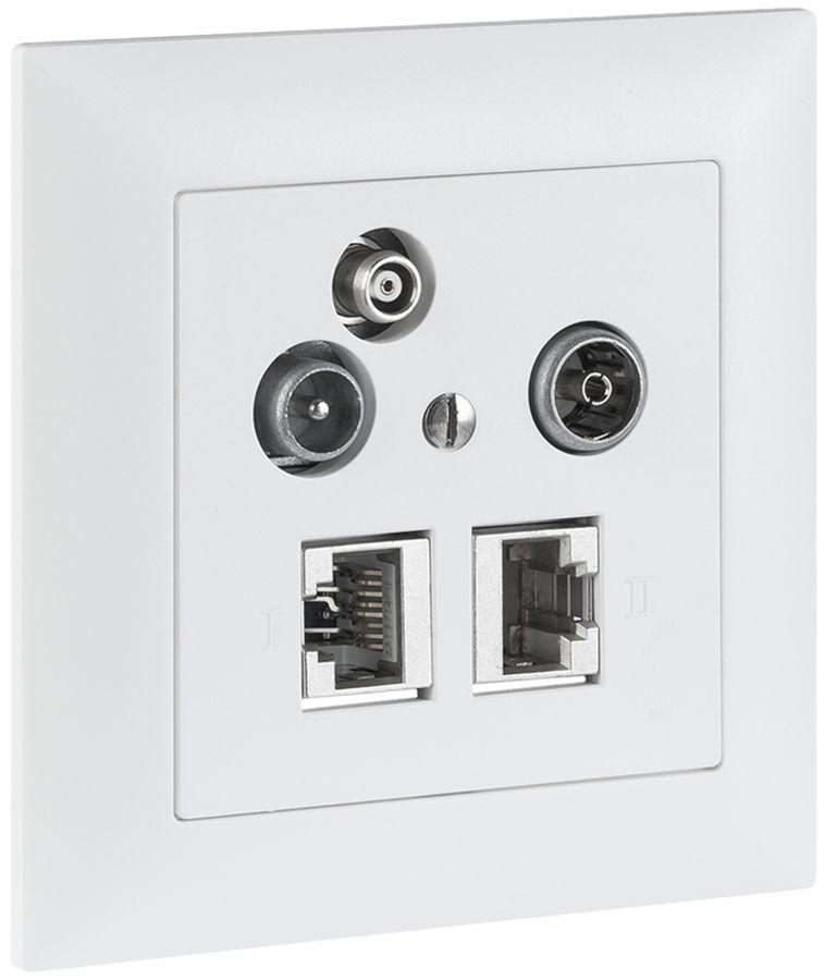 Presa multimedia INC R&M 3 fori-11-sp-k. 2×RJ45 cat.5E