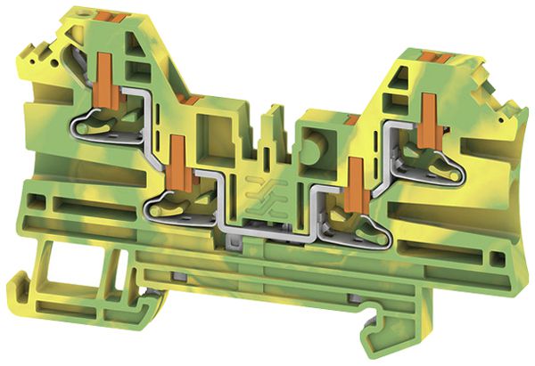 Borne de passage Weidmüller AL4C PUSH IN 2.5mm² 24A 800V DIN35 vert/jaune