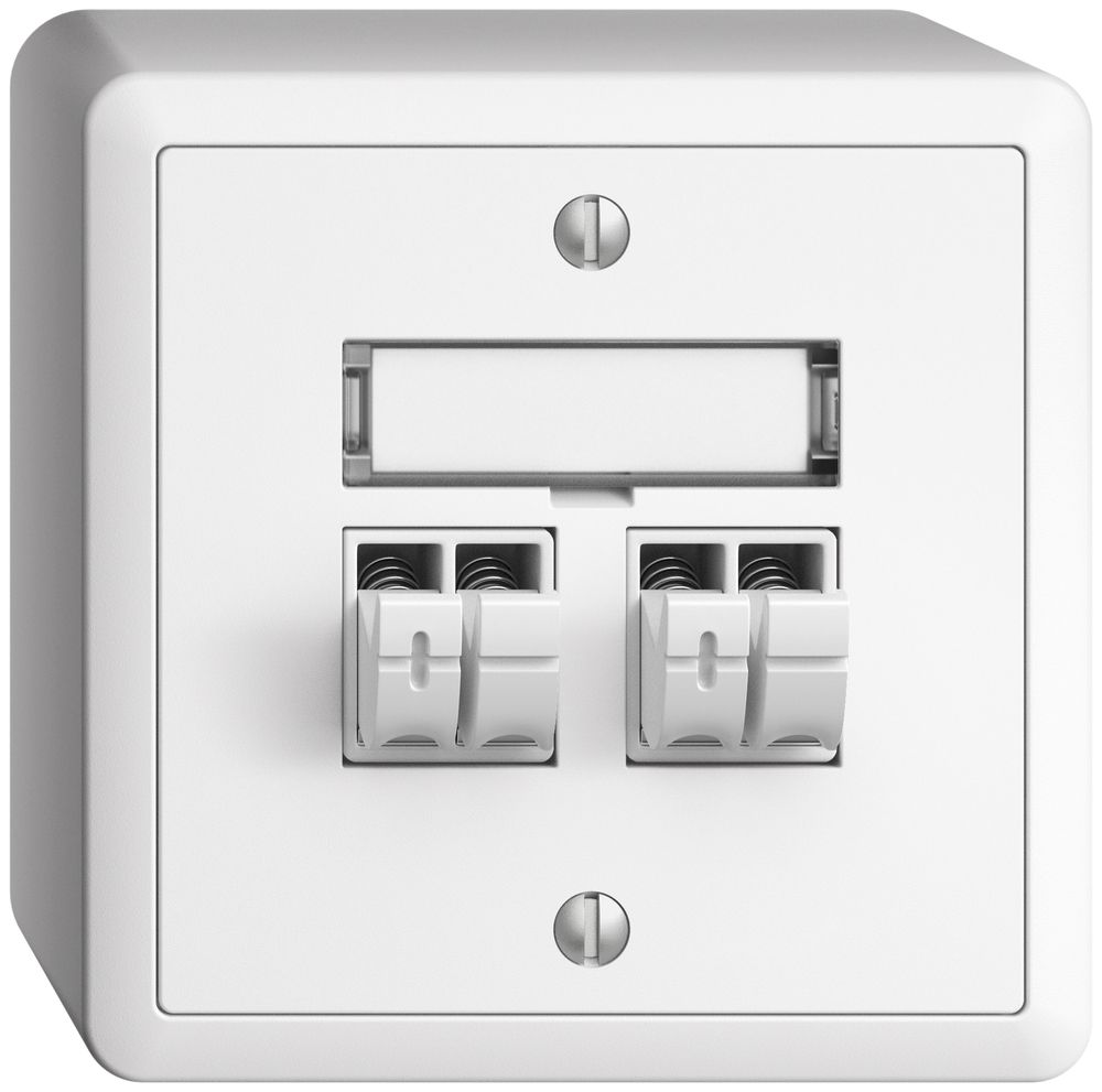 Prise audio AP Push Type EDIZIOdue FX, 2×, kit d'inscription, blanc