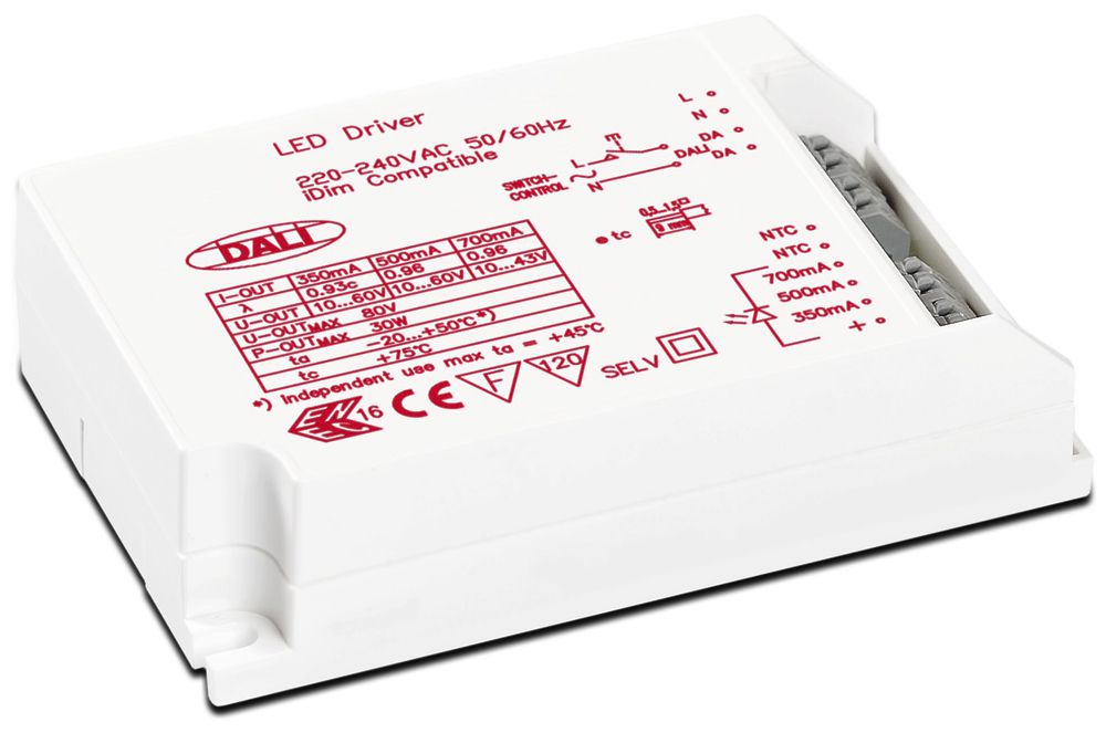 Appareil commande DOTLUX, pour DALI (Dali-Push), 28×127×67mm, IP40