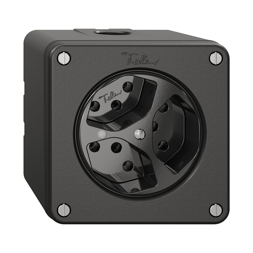 Presa NAPU NEVO, 3×T13, c.LED, nero