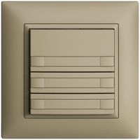 Poussoir ENC KNX 6× EDIZIOdue sand RGB sans LED avec insert papier