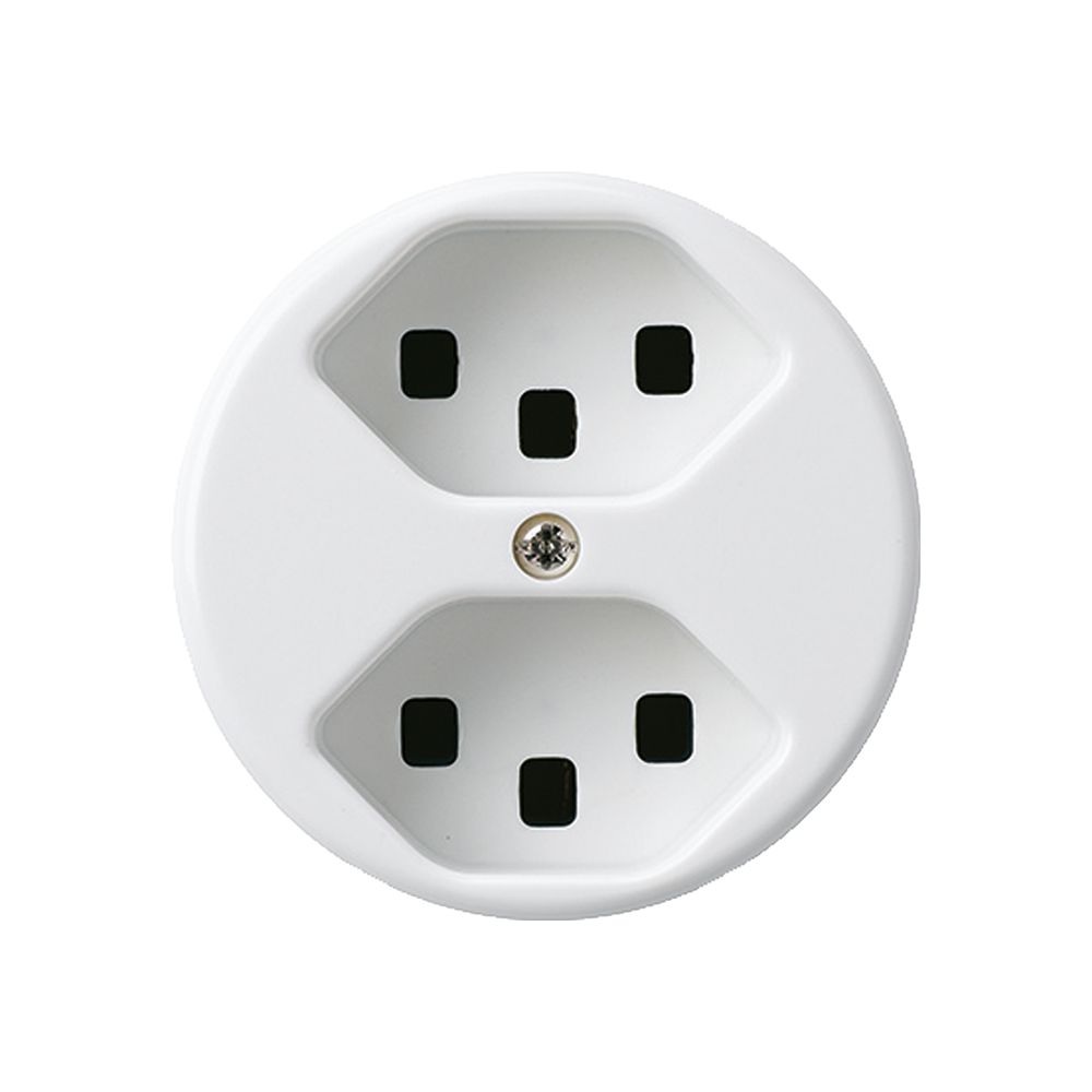 Insert pour prise basico 2×type 23 blanc avec bornes enfichables