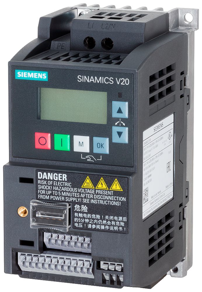 Frequenzumrichter Siemens SINAMICS V20 0.12kW 1/3AC Klasse B Modbus