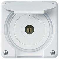 UP-Steckschlüsselschwenktaster robusto IP55 weiss mit Deckel 2P Kombi Vierkant