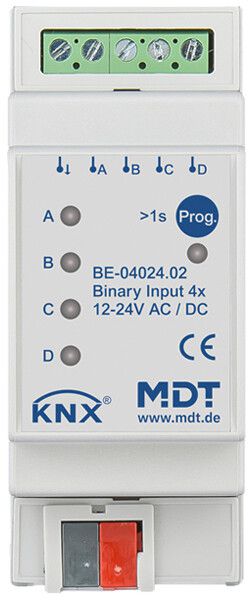 Ingresso binario KNX AMD MDT BE-04024.02 4-can 12…24VUC 2UM