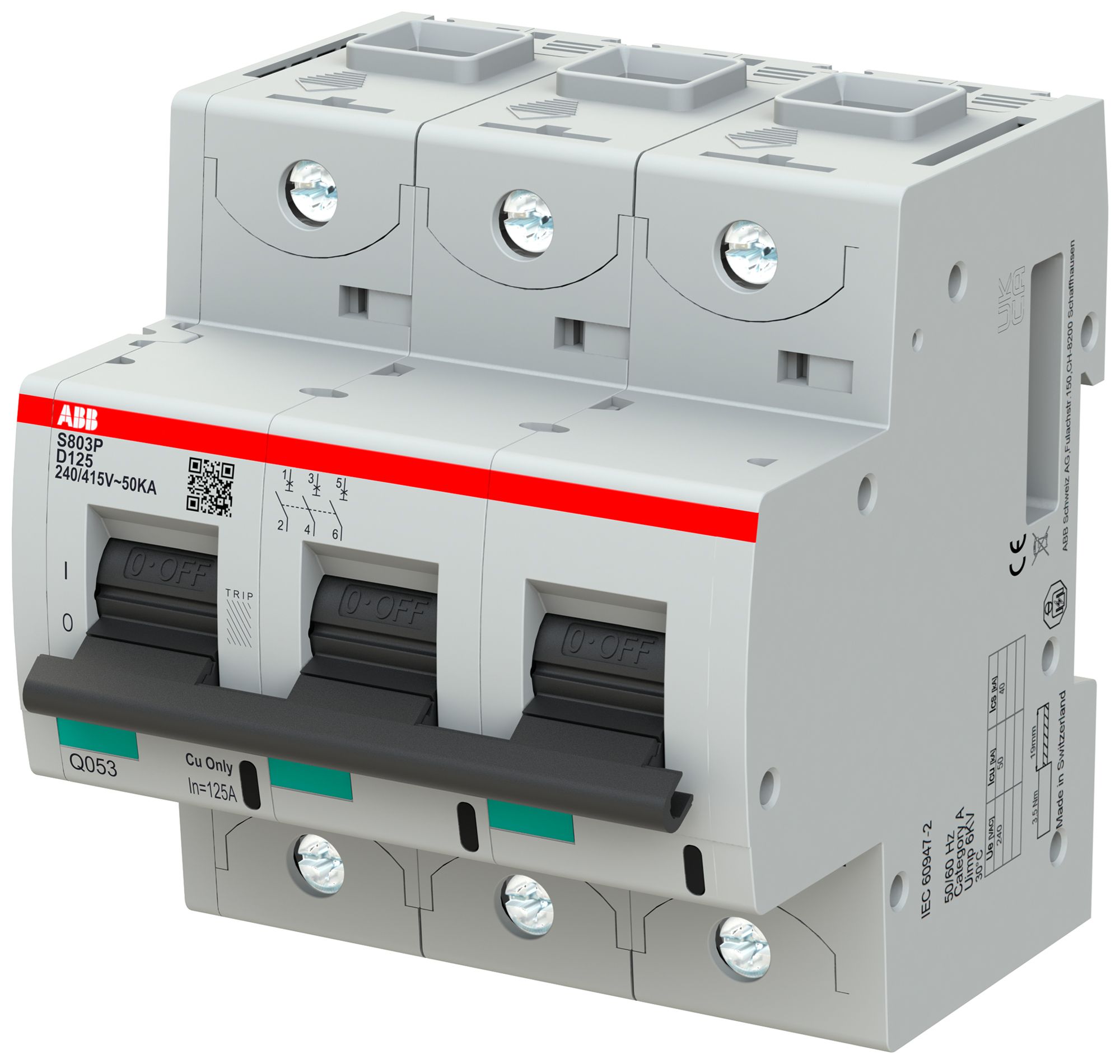 Leitungsschutzschalter ABB S803P-D125 3P 400V D-125A 50kA 5TE