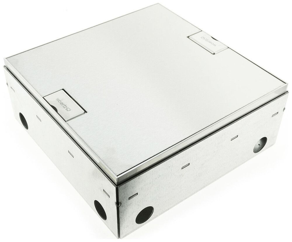 Boîte de sol Woertz WAK Cr 200×200×95mm hauteur de sol 95…140mm visible