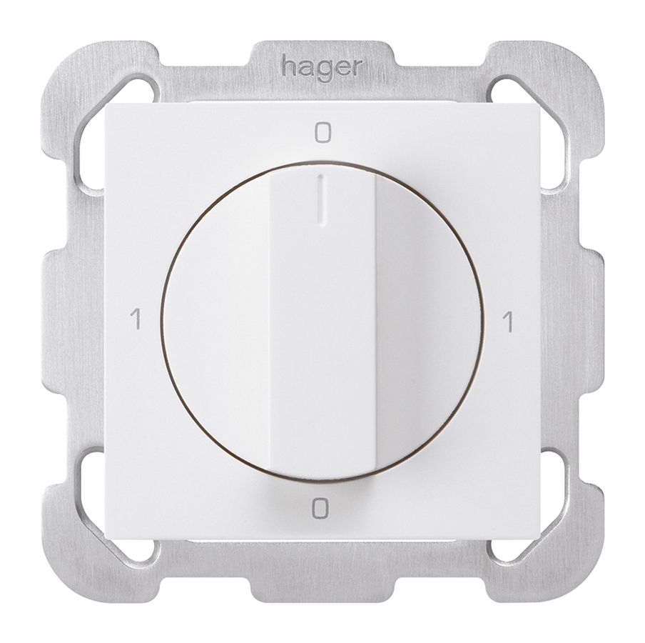 UP-Drehschalter kallysto 0/1L weiss mit Drehgriff