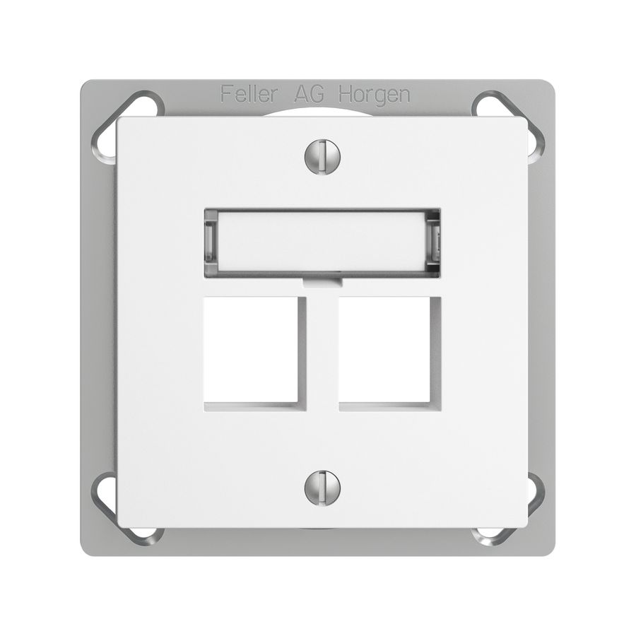 Kit de montage INC EDIZIOdue FM.TE, sortie droite, pour 2×Keystone, blanc