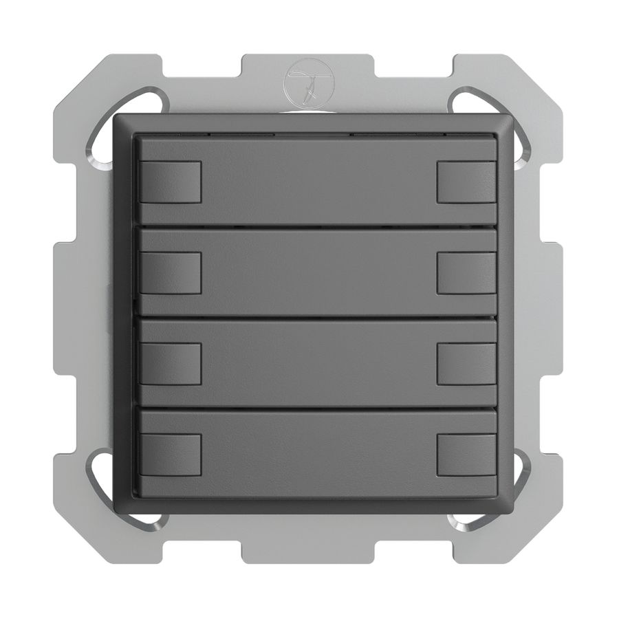 Poussoir ENC KNX 4× EDIZIOdue gris foncé RGB sans LED