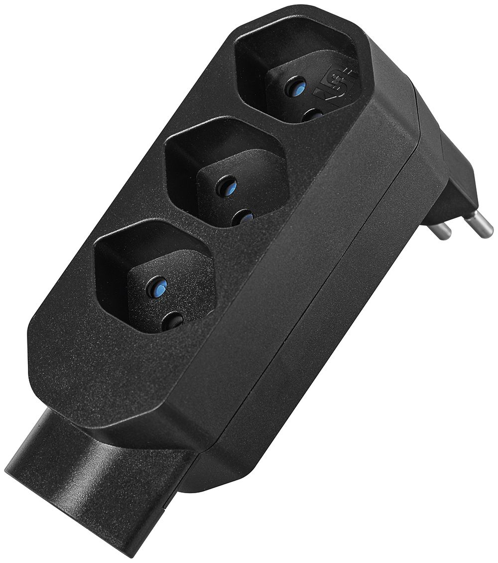 Fiche multiple LINE 3×T13+1×T13 rotative 320° 10A 230V IP20 noir