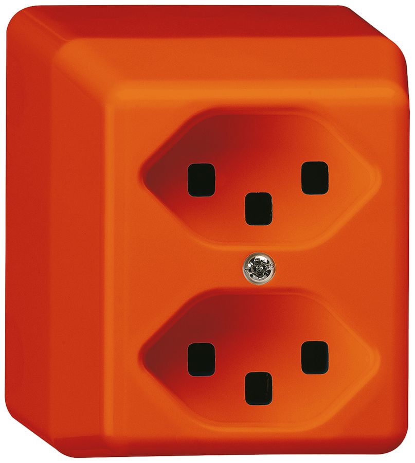 Prise AP basico 2×type 23 orange
