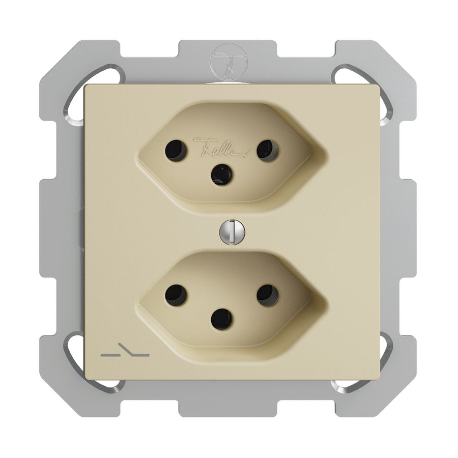 UP-Steckdose EDIZIOdue 2×T13 1×S vanille