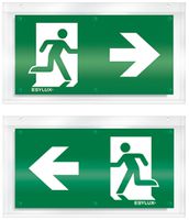 Plaque avec pictogramme ESYLUX pour SLX deux côtés flèche droite/gauche
