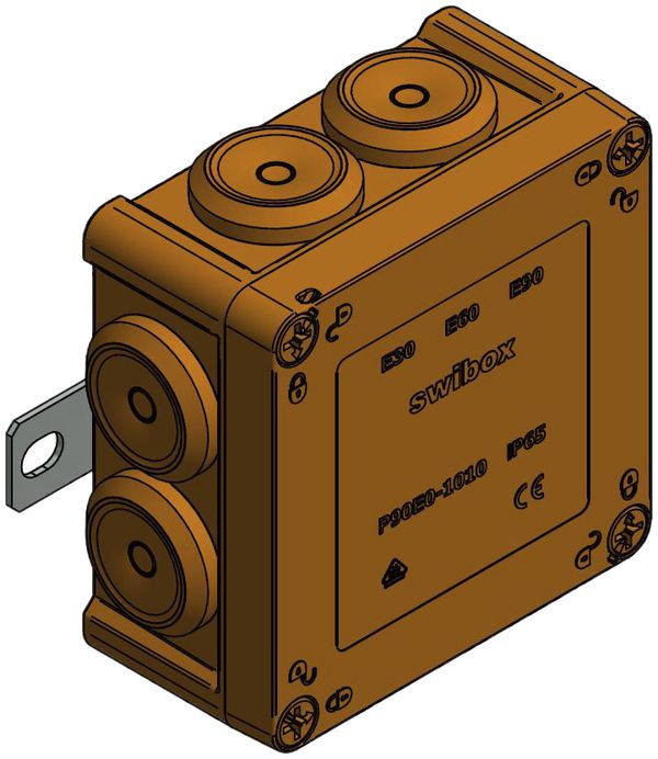 Boîte de passage AP Swibox P90E0 E30-E90 IP65 100×100×54mm (5×1)×6mm² ora