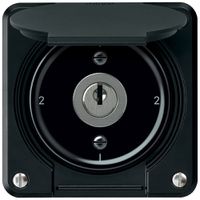 Interruttore a chiave robusto deviatore 16A 250V 86×86mm nero