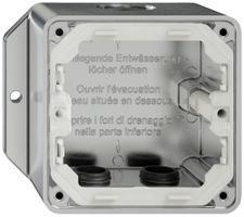 Scatola AP ELEMENT 1×1 EMP alluminio 3 ingressi