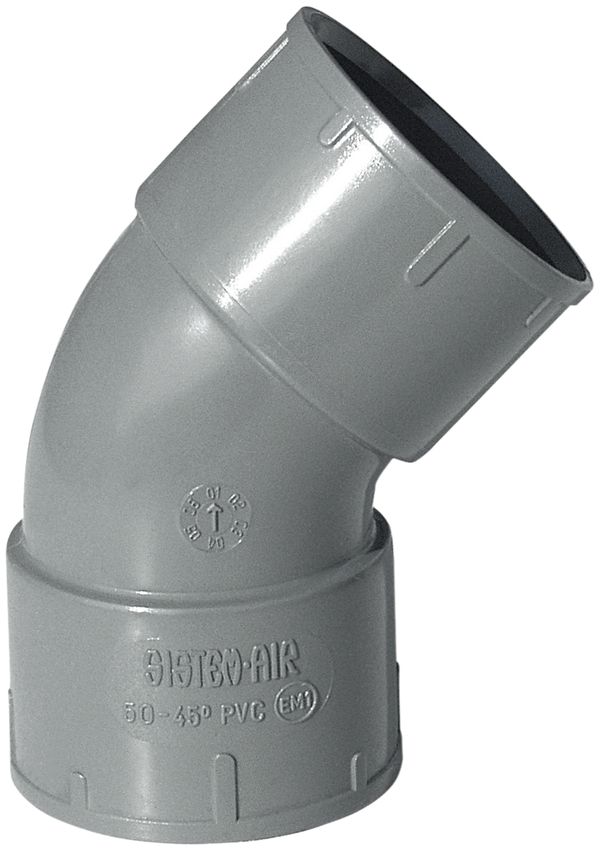 Gomito PVC Ø50mm 45° maschio/maschio