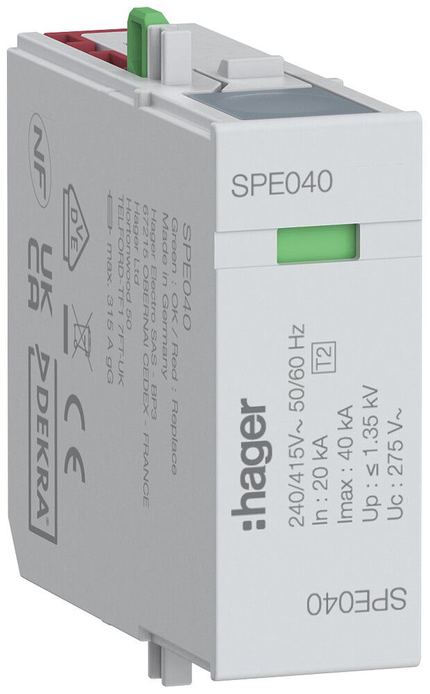 Steckmodul Hager SPE L-N Disconnector 240/415VAC 1TE