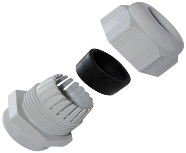 Pressacavo PLICA-TEC, M12 per cavo Ø2.5…6.5mm 15mm PA IP68 grigio chiaro