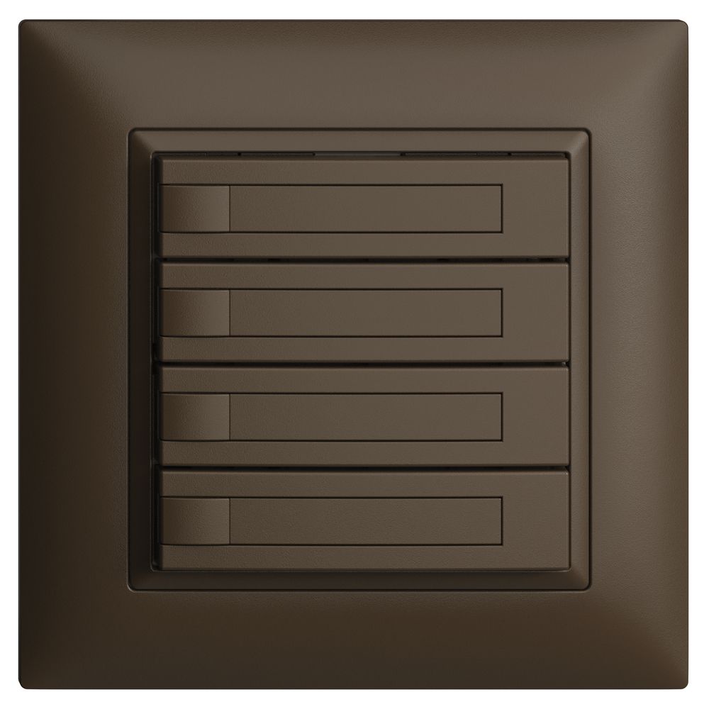 UP-KNX-Taster RGB EDUE FMI, 250mW, o.LED, m.Papier, 4×Taste, 1×Tastenb., cof