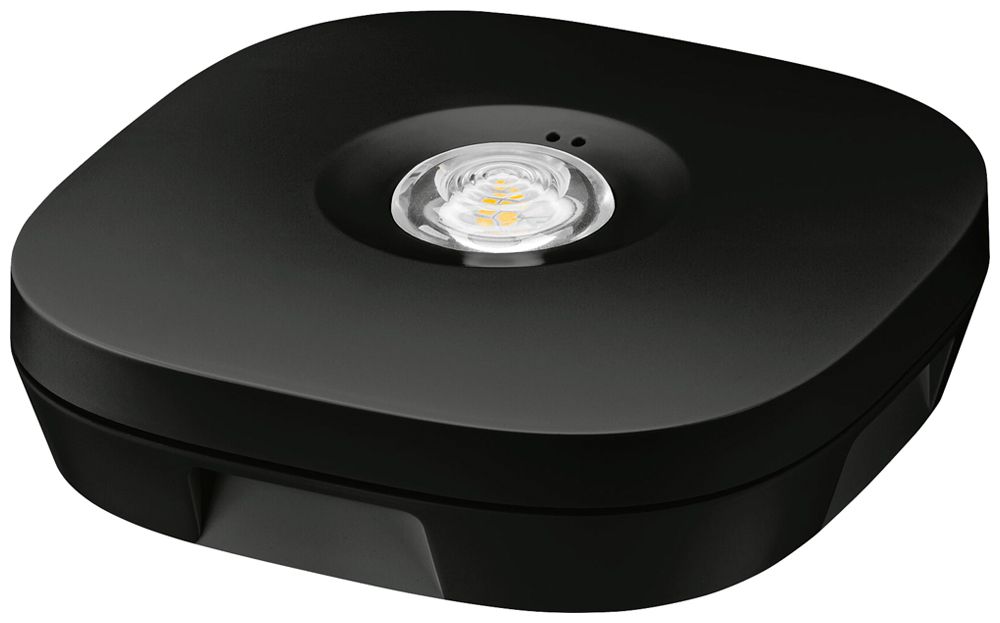 AP-LED-Sicherheitsleuchte EM R2A ST NM 112 SM-B 2W, 33mm, schwarz