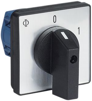 EB-Drehschalter K&N, 20A/690V 0/1L, Griff sz, 64×64mm, Ø8.5mm, "0-1"