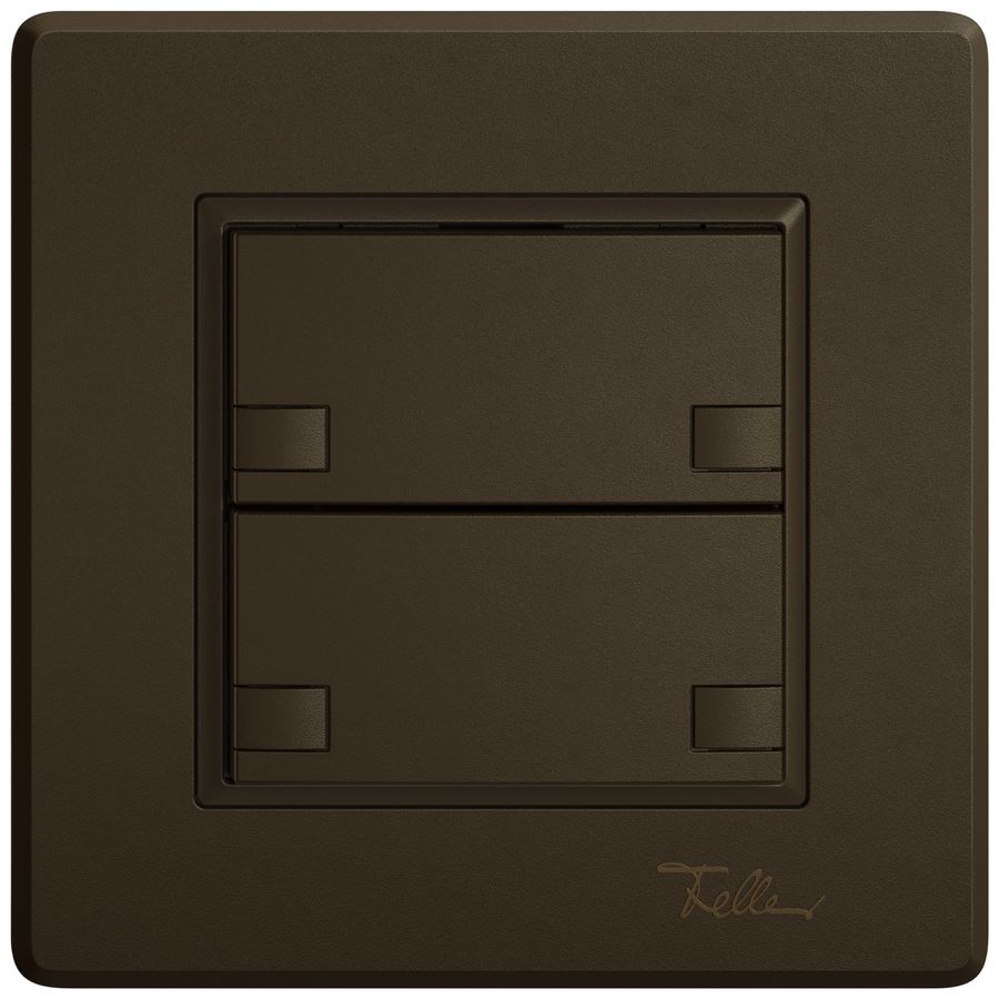 Poussoir universel ENC EDIZIO.liv UNI SNAPFIX® 5…48V s.LED 2× comm.2T br