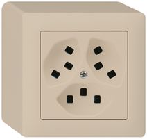 AP-Steckdose Hager kallysto 3×T23 Q beige