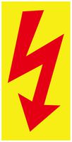 Warnaufkleber Blitz 26×52mm selbstklebend gelb