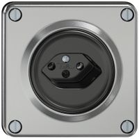 Steckdose ELEMENT SNAPFIX® 1×Typ 13 10A 250V IP20 alu