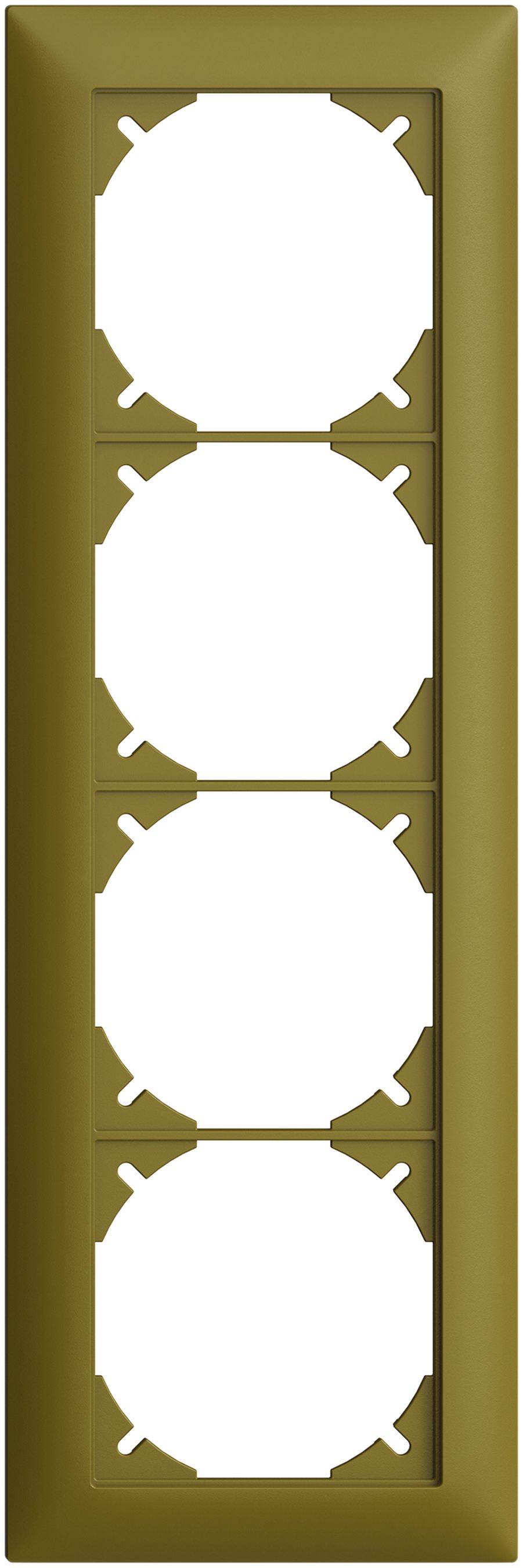 Cadre de recouvrement EDIZIOdue 4×1 olive