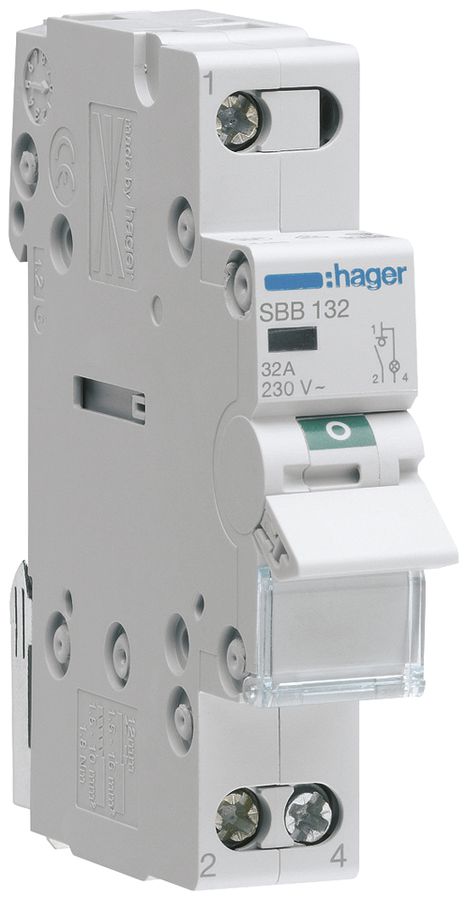 REG-Ausschalter Hager SBB 32A 230V 1 Schliesser 0 Öffner 1 Wechsler