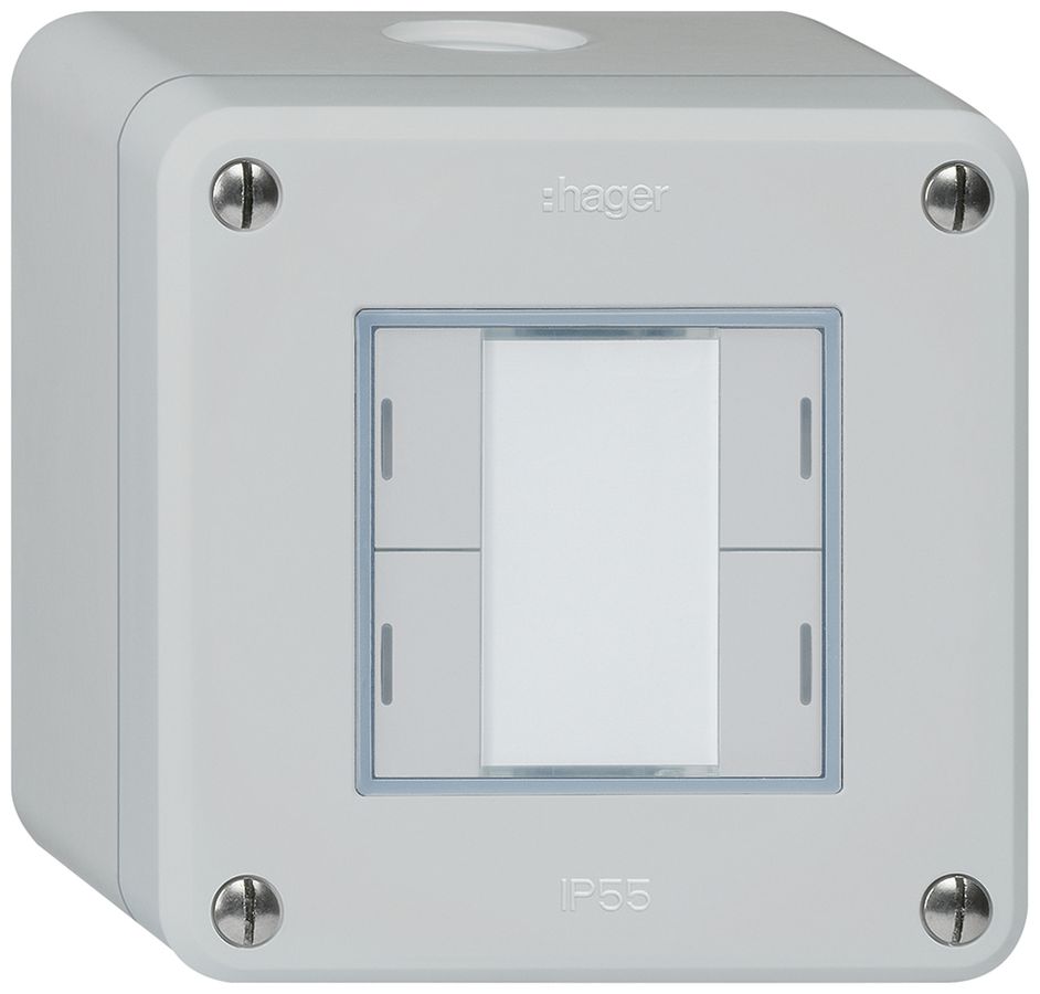 AP-Taster robusto Q KNX 4× RGB LED s/e-link hellgrau