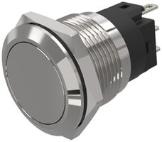 Drucktaster EAO 82 1COM Lötanschluss flach Ø19mm rastend Edelstahl