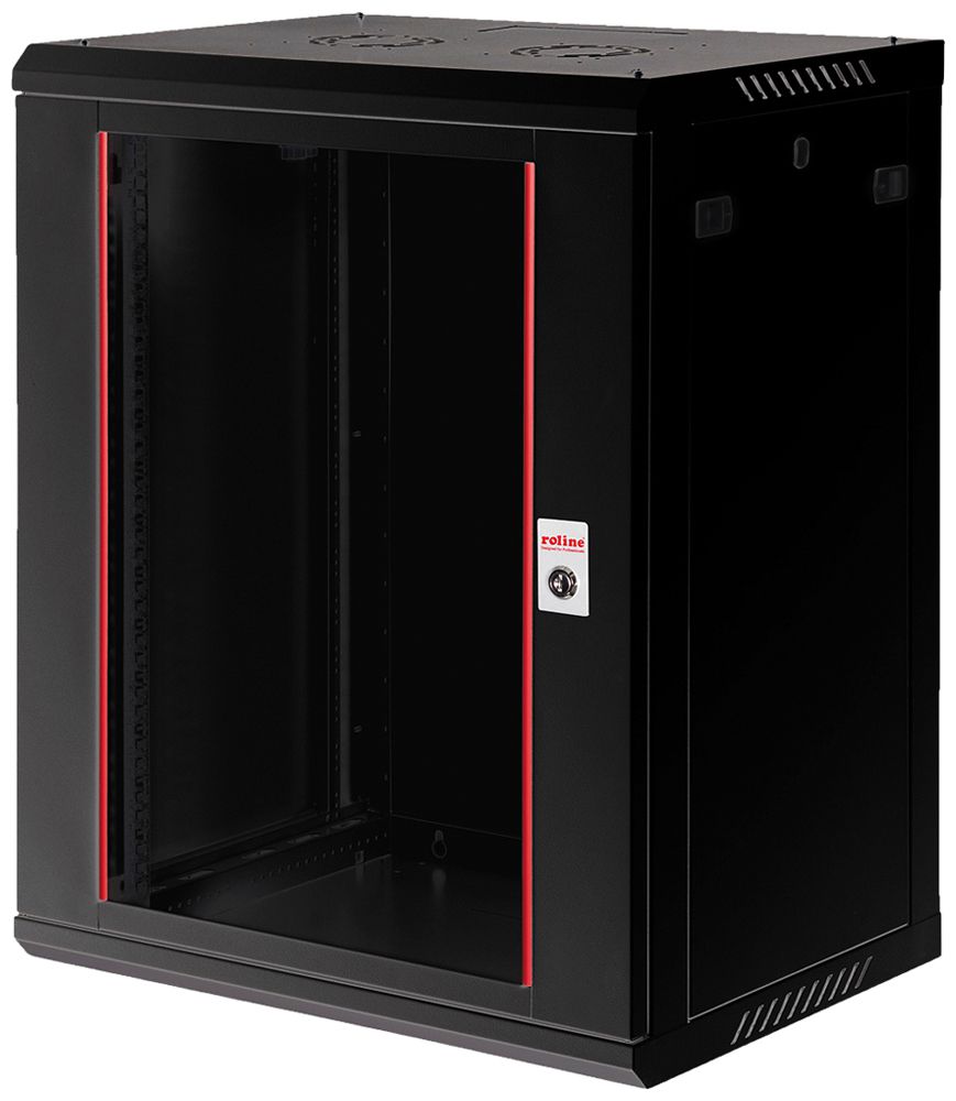 Wandgehäuse 19" ROLINE Basic Plus 600×912×450mm 18HE 1×Tür Stahl schwarz