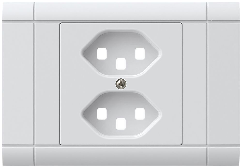 EB-Frontset kallysto für Einbausteckdose 2×Typ 23 Abdeckrahmen steckbar weiss