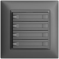 UP-Taster KNX 4-fach EDIZIOdue dunkelgrau RGB mit LED mit Papiereinlage