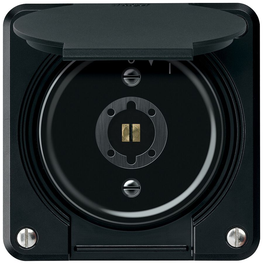 Contact pivotant à clé robusto 2P 2NO 20A 250V 86×86mm noir