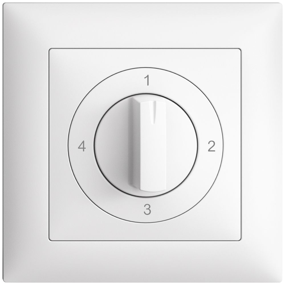 Frontset EDIZIOdue 1-2-3-4 weiss 88×88mm für Drehschalter
