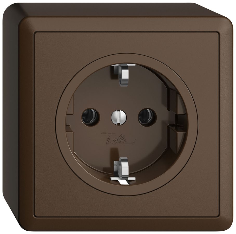 Prise AP Feller EDIZIOdue Schuko 16A 230V 74×74mm coffee