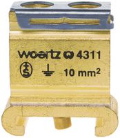 Schutzleiter-Reihenklemme Woertz 4…10mm² Schraubanschluss 2×1 Sonderprofil