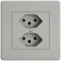 UP-Steckdose EDIZIO.liv SNAPFIX® 2×T13 1×S mit Shutter hgu