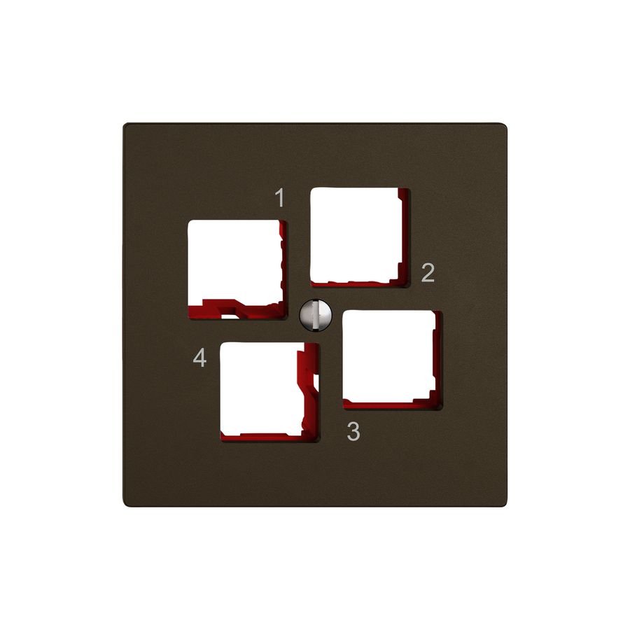 Montageset EDIZIO.liv EASYNET S-One SNAPFIX® gerade 4×RJ45 br