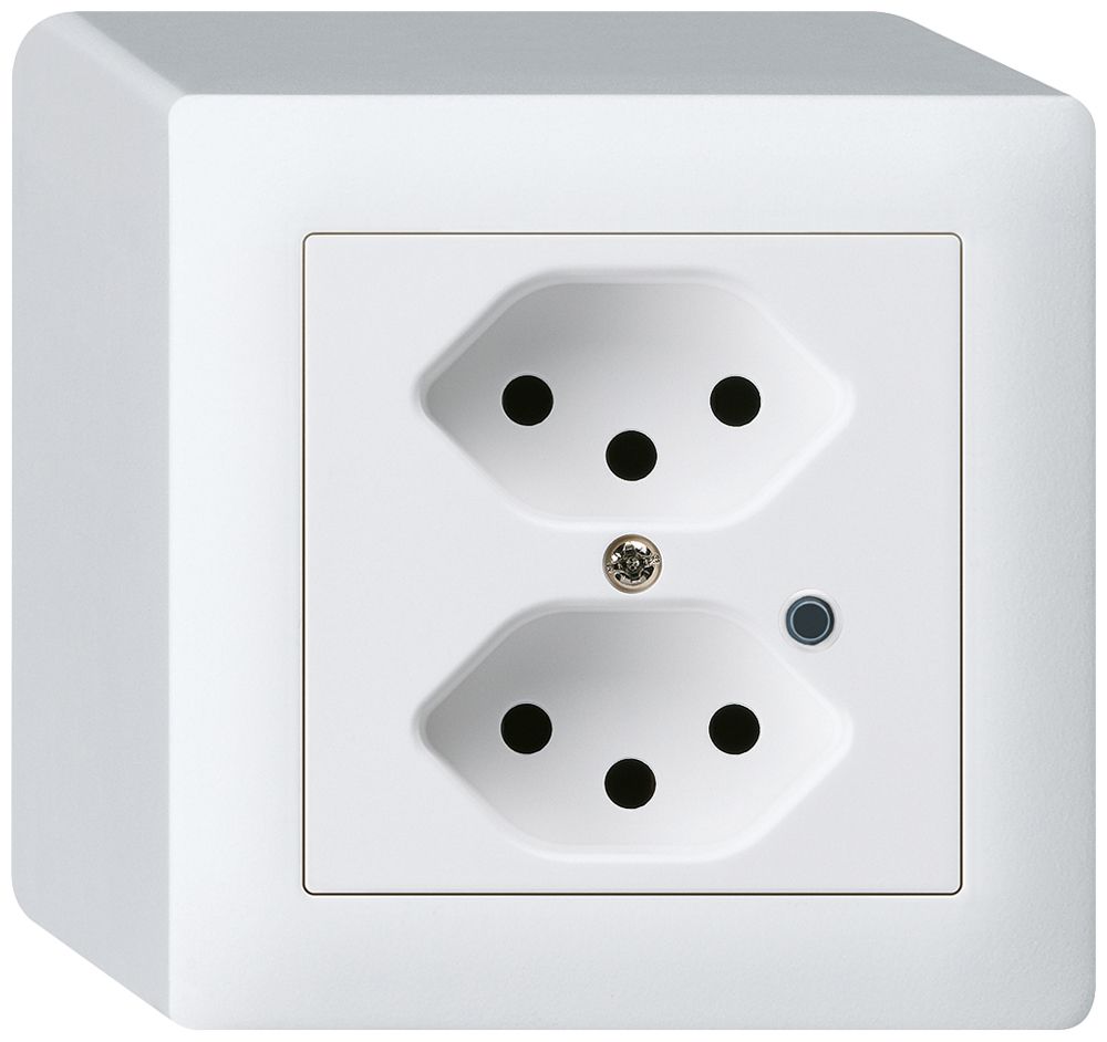Prise AP Hager kallysto 2×T13 illuminé Q blanc ultra
