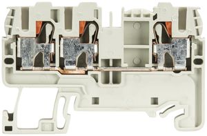 Durchgangs-Reihenklemme WTP 0.2…2.5mm² 32A 800V 3×Steck.1 Et.Hutschiene TH35 gr
